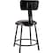 National Public Seating Stool w/Back, Steel, Vinyl, Black, 18" H 6418B-10 - alternate 2
